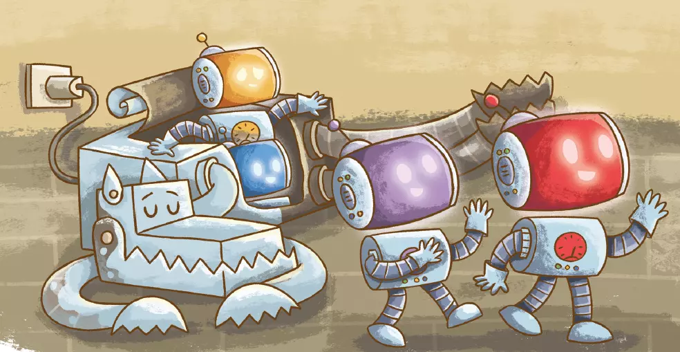 Destroid opened like a can